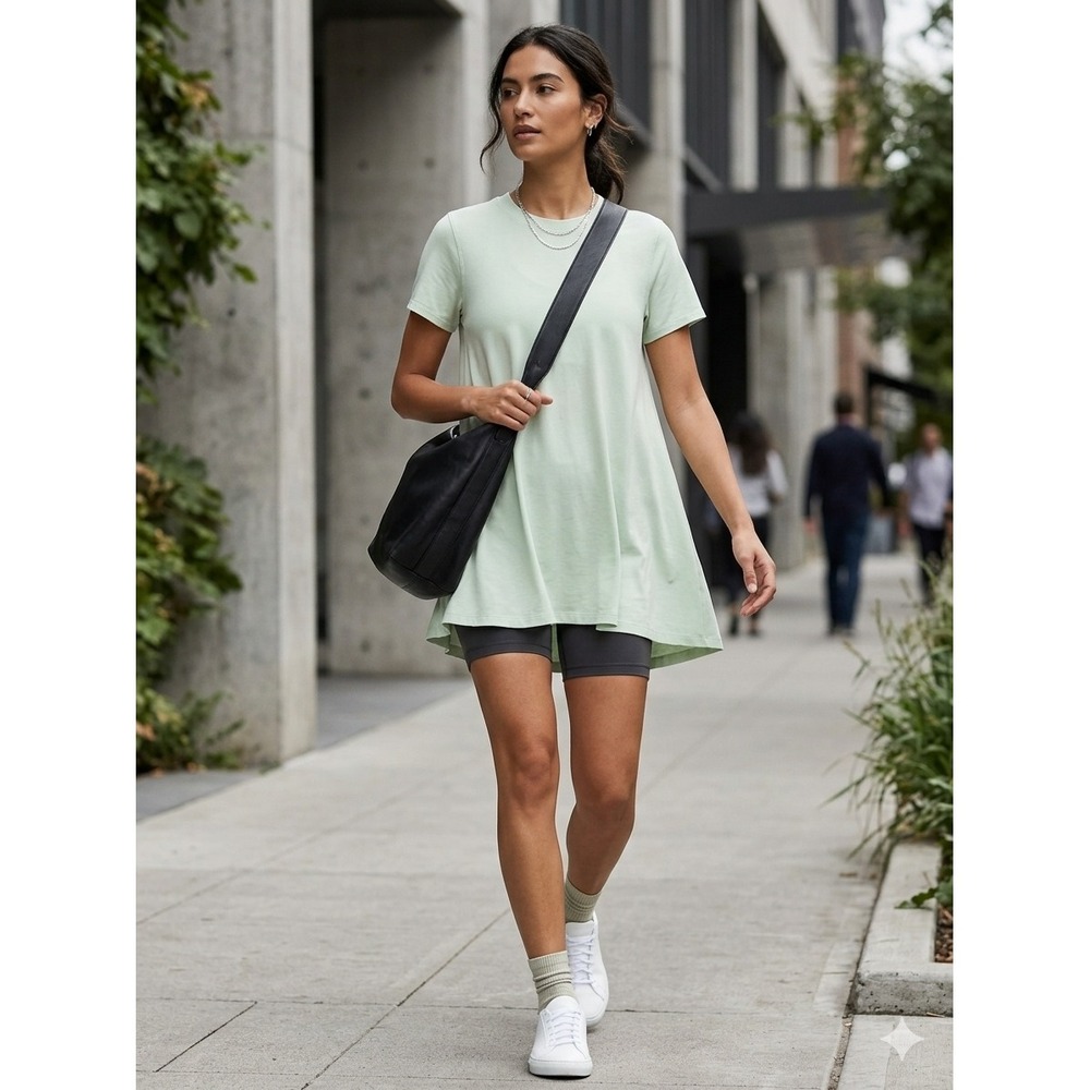 Lululemon Be Calm Tunic Vitasea Slinky Flowy Tee Mint Green 10 Yoga Mini Dress